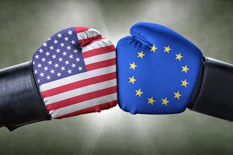 A boxing match between the USA and the European Union